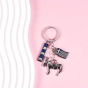 Porte-clés en alliage de zinc en forme d'âne avec drapeau grec, souvenir de <span class=keywords><strong>voyage</strong></span> en Grèce, pendentif, lettre, monument, décoration créative à suspendre, cadeau - Product Image 3