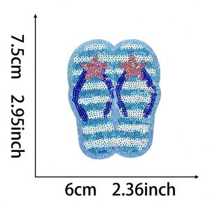 New Iron on Embroidery Summer Beach Chair Cocotree Watermelon Slipper Duck Howdy <b>Patch</b> for Clothes <b>Backpack</b> Hat Decoration - Product Image 5