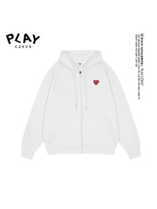 Cardigan PLAY Autunno Inverno Nuovo Marchio di Moda Giapponese Felpa con Cappuccio Larga da Uomo Abbigliamento di Coppia con Ricamo a Cuore - Product Image 2