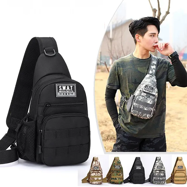 Factory wholesale new men's chest bag fashion casual messenger bag camouflage Oxford cloth sports style shoulder bag