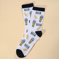 Chaussettes amusantes et originales pour hommes, motif de bière grise, motif de nourriture