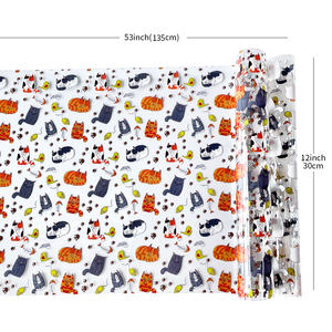 ฟิล์มพลาสติกไวนิลพิมพ์ลายแมวแมวแบบใสชุดรูปแบบการ์ตูนผ้าพีวีซีใสหนังสังเคราะห์กันน้ำสำหรับกระเป๋า - Product Image 6