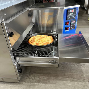 Cucina commerciale Tunnel di cottura finestra apribile in acciaio inox <span class=keywords><strong>Pizza</strong></span> forno di cottura 32 pollici di larghezza per Pizzeria <span class=keywords><strong>Piz</strong></span> impilabile - Product Image 2