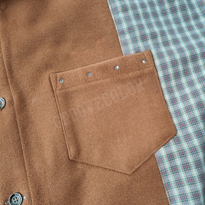 Ysjy OEM nhà sản xuất tùy chỉnh Chắp Vá Màu khối axit rửa <span class=keywords><strong>flannel</strong></span> kiểm tra kẻ sọc dài tay áo sơ mi áo khoác cho nam giới - Product Image 3