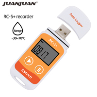 Registrador de Datos de Temperatura de Plástico RC-5 RC-5+ con Informe Digital PDF y Grabador USB OEM para Refrigeración y Cadena de Frío