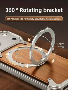 เคสโทรศัพท์สำหรับ <span class=keywords><strong>iPhone</strong></span> 17 Pro Max ดีไซน์เรียบหรู ป้องกันแรงกระแทก รอบด้าน 360 องศา °   เคสโทรศัพท์ไม้เนื้อแข็งพร้อมขาตั้งหมุนได้ - Product Image 6