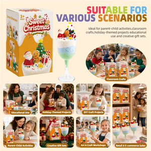 Kit de Bricolage en Argile à Séchage à l'Air pour Desserts Thème Noël (Père Noël, Bonhomme en <span class=keywords><strong>Pain</strong></span> <span class=keywords><strong>d</strong></span>'<span class=keywords><strong>Épices</strong></span>) avec Accessoires de Colle Crème pour Enfants OEM ODM - Product Image 4