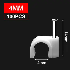 Muestras gratuitas disponibles, accesorios de cableado Clips circulares para cables Soporte redondo para cables Clips de fijación para cables Soportes de sujeción de cables de plástico