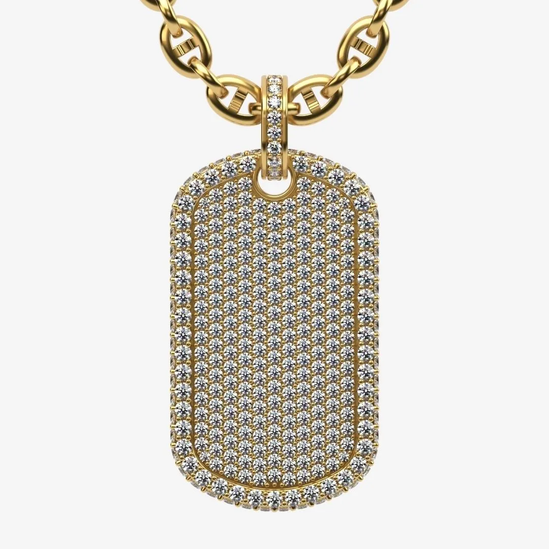 Populaire Hiphop Sieraden Volledig Vvs Moissanite Sterling Zilveren 925 Dog Tag Iced Out Hanger