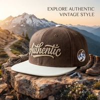 Gorra de Béisbol Vintage de 6 Paneles con Cierre a Presión, Estilo Hip Hop, Deportiva, Nueva, al por Mayor