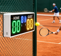Papan Skor Digital LED Otomatis Sensor Raket Trykid untuk Rumah dan Penggunaan Umum, Cocok untuk Pickleball, Tenis, Badminton, dan Tenis Meja