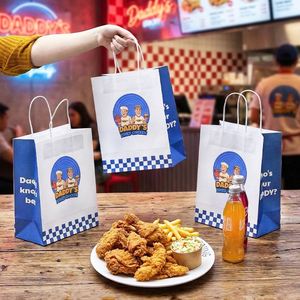 Customized Logo Eco-Friendly Biodegradable Recyclable Disposable Burger Fried Chicken Restaurant Fast Food Kraft Paper Bag - Product Image 6