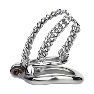 Jaula de Castidad Metálica con Diseño Único FRRK, Jaula de Castidad Masculina en Forma de Cadena, Dispositivo de Castidad, Juguetes Sexuales, Candado para Pene para Hombres - Product Image 5