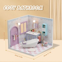 Hamaileon Miniatures - Kit de Chambre Miniature DIY Scène de Salle de Bain avec Meubles et Éclairage - Puzzles 3D pour Adultes - Décoration Artisanale - Vente en Gros