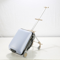 Valise à roulettes 2-en-1 pour enfants 20 pouces avec siège enfant, bagage de voyage, poussette bébé, chariot étudiant, boîte à jouets