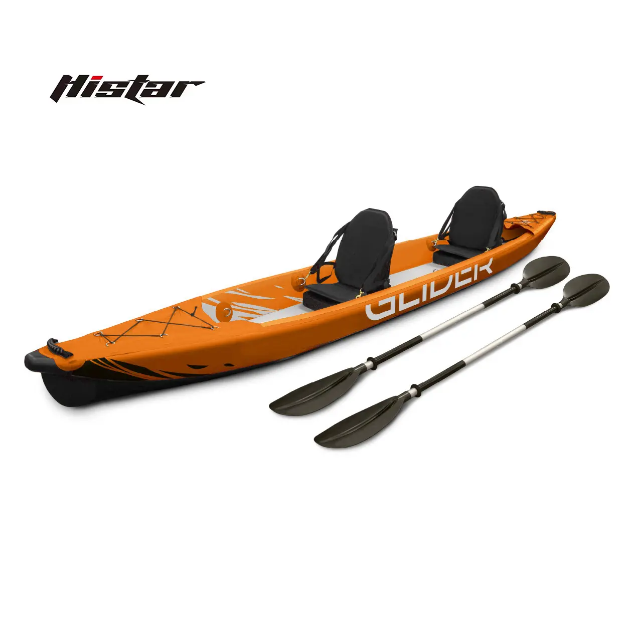 Histar fabricant 4.73m nouveau bateau à rames de couleur Orange 2 personnes point de chute complet Double Kayak gonflable pêche Tandem Kayak