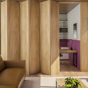 Puerta Plegable Tipo Acordeón, Puerta Corredera Interior <span class=keywords><strong>de</strong></span> <span class=keywords><strong>Madera</strong></span> Compuesta, Residencial y Comercial - Product Image 3