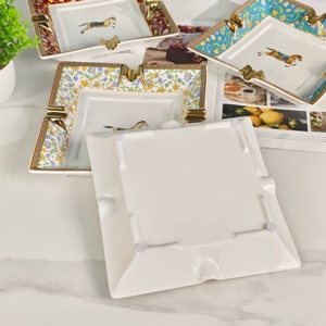 European Retro Home Conference Hall Office Four Port Cigar <b>Ashtray</b> Ceramic Ornament <b>Ashtray</b> - Product Image 6