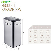 Poubelle Intelligente de Luxe en Acier Inoxydable, Poubelle Automatique avec Capteur, Poubelle Intelligente pour Cuisine Décorative