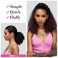 Extension de queue de cheval synthétique afro bouclée de haute qualité, style Yaki lisse, vente en gros pour femmes noires