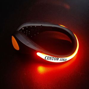 Custom Screen Printed Logo LED Luminous Shoe Clip Outdoor Running Night Safety Warning Bright Flash Sport <b>Bicycle</b> <b>Light</b> - Product Image 1