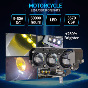 Feux de route à LED pour moto Véhicule électrique <span class=keywords><strong>Bi</strong></span> 2 couleurs Lentille Feux de travail externes Feux à LED à faisceau haut et bas - Product Image 5