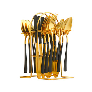 Service de <span class=keywords><strong>couverts</strong></span> Karot or, 24 <span class=keywords><strong>couverts</strong></span> en acier inoxydable, 24 pièces, bon marché, livraison gratuite - Product Image 5