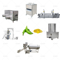 Bananenchips Fruit Snijder Schil- en Friteuse Productielijn Semi-automatisch 100kg/u capaciteit