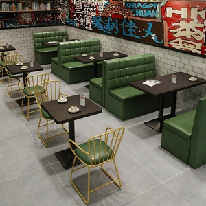 Hong Kong Style Tea <b>Restaurant</b> Storage <b>Restaurant</b> Booth Sofa Coffee Shop Milk Tea Dessert Shop Table and Chair <b>Set</b> - Product Image 2