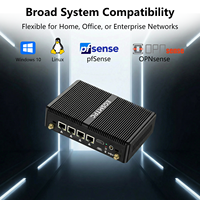 EGLOBAL J5005 Mini PC Industri Tanpa Kipas 4x LAN 2.5G, RS232 COM, HD, 6x USB, -20~60 ° C, 1x Slot DDR4, Komputer Tangguh dengan SSD MSATA