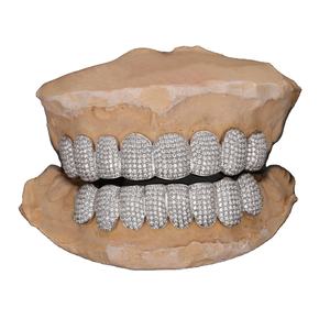 Grillz en <span class=keywords><strong>Argent</strong></span> 925 Hip Hop avec Moissanite Solide, Grillz Haut et Bas pour Dents, Protège-Dents Buccaux Punk, Bijoux de <span class=keywords><strong>Rappeur</strong></span> Kingber - Product Image 1