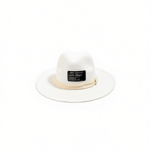 Cappello di paglia con bordo in tessuto e nastro per donna, ideale per l'estate e la spiaggia 31616 - Product Image 2