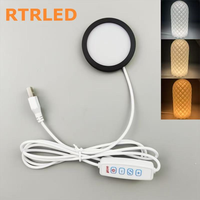 Mini Lampe LED USB 5V Argentée pour Impression 3D, Compatible avec le Kit de Lampe LED Bambu Lab 001, Kit d'Éclairage Rond pour Armoire 001