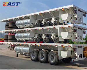 Remolque de cama plana EAST de 40 pies y 45 pies, otro tanque de combustible instalado en el contenedor, remolque plano para transporte de productos a granel - Product Image 2