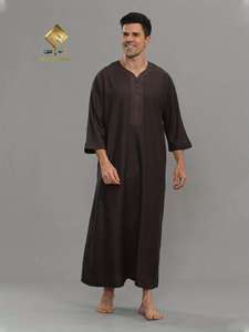 Vêtements de prière décontractés pour hommes musulmans, style national, robe longue élégante, look magnifique - Product Image 5