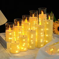 Modèle personnalisé de bougie LED Décoration quotidienne Décoration de mariage Bougies LED avec guirlande lumineuse
