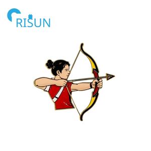Fabrication de broches de tir à l'arc en métal émail personnalisé tir à l'arc archers <span class=keywords><strong>cible</strong></span> épinglette insigne personnalisé broche Bullseye - Product Image 6