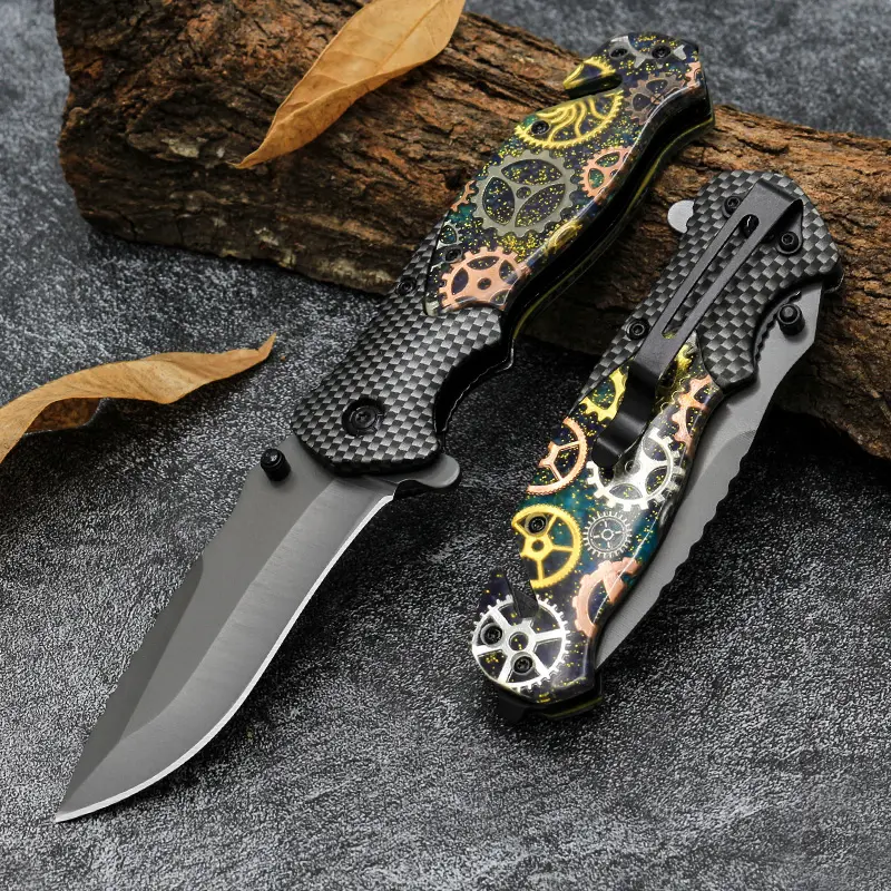 Hot Sell X50 Resina Handle outdoor Camping Survival knivesTactical Folding Pocket Knife Com Glass Breaker