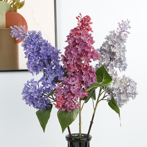 Nuovo fiore a 2 mani vero tocco in gomma morbida <span class=keywords><strong>viola</strong></span> <span class=keywords><strong>lilla</strong></span> decorazione di nozze fiore artificiale - Product Image 3