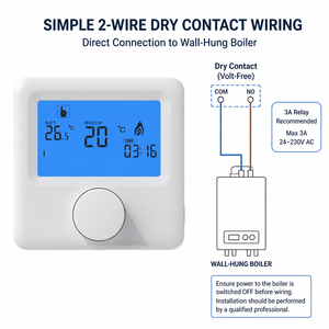 Thermostat intelligent numérique de pièce de bouton de Offre Spéciale bon marché pour le chauffage de chaudière d'eau de plancher, programmable, à piles - Product Image 2