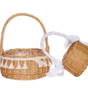 Wholesale Hand-woven Flower <b>Basket</b> Household Goods Fresh Natural Garden Rattan <b>Storage</b> Decoration - Product Image 1