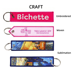 Llavero personalizado con logotipo bordado a doble cara, llavero de tela tejida a doble cara para promoción - Product Image 6