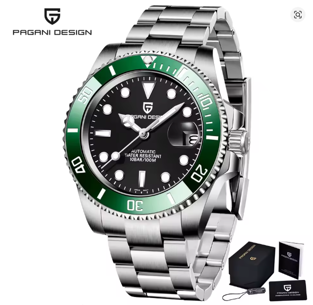 PAGANI DESIGN Fashion Men's Sports Automatic Mechanical Watch 8215 Stainless Steel Sapphire Diver Clock Reloj Hombre PD1661