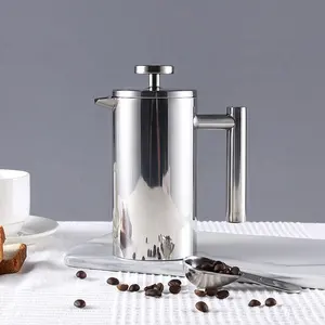 Ensemble de café et thé à double paroi en acier inoxydable de haute qualité, avec presse française, offre spéciale, 2023
