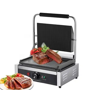 Taschendieb Panini Maschine Kommerzielle Elektroherd platte Steak Herd Kopf platte Schwarz 12 Motor Neues Produkt 2020 220V