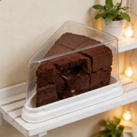 Boîte d'emballage triangulaire pour gâteau au fromage en PET de qualité alimentaire avec couvercle, conteneur transparent en plastique de qualité alimentaire pour dessert