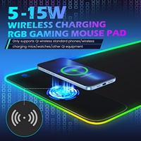 Tapis de souris à chargement sans fil Chargeur sans fil Tapis de souris de jeu RGB Surface de coussin pour ordinateur Tapis de souris de jeu pour le bureau