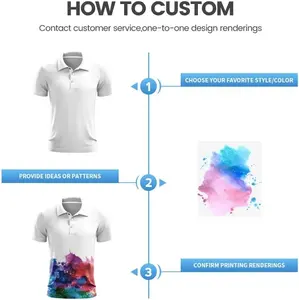 T-shirt polo camping à séchage rapide avec contraste de couleur par sublimation T-shirt à manches courtes et col antibactérien avec impression personnalisée et logo - Product Image 3