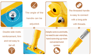 Escurridor con muescas LSY, mango desdeslizante, raspador de suelo autonivelante, sujeta de forma segura, herramientas especiales de ingeniería de suelo de raspado preciso - Product Image 4