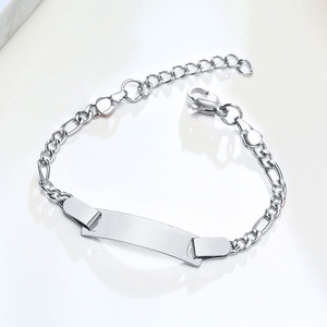 Barre d'inspiration pour bracelet pour homme Chaîne <span class=keywords><strong>gourmette</strong></span> large en acier inoxydable plaquée <span class=keywords><strong>or</strong></span> avec étiquette d'identification incurvée - Product Image 6